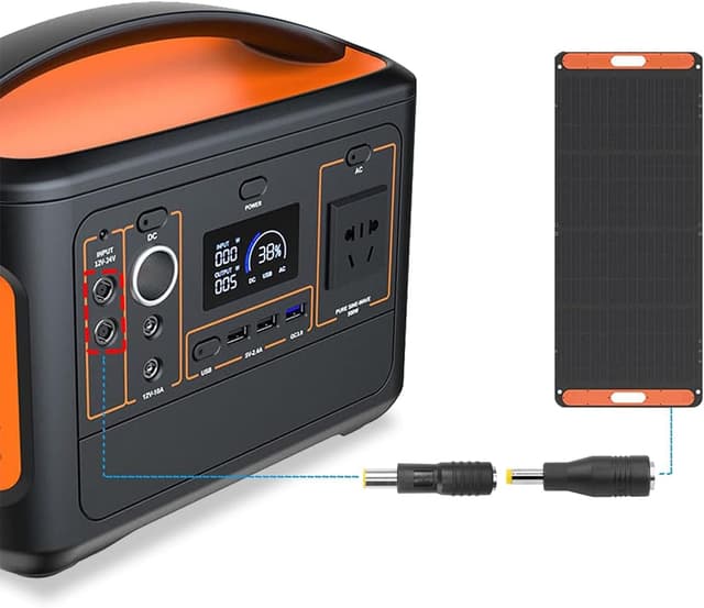Detalle de Tonton 4er-Set DC-Solarstecker-Adapter: DC 8 mm auf DC 5,5×2,1 mm und zurück (DC7909) für Solargenerator & Powerstation