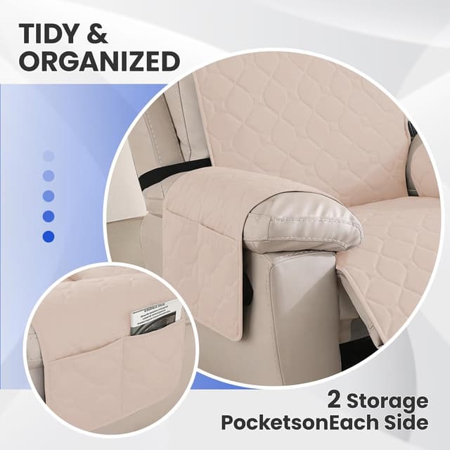 Thumbnail 6 de Ystyle Copripoltrona Relax Reclinabile Grande 1 posto impermeabile con braccioli, beige