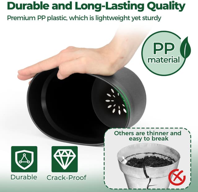 Imagen de T4U T4U Plastic Plant Pots 16cm 6-Pack en OfertitasTOP