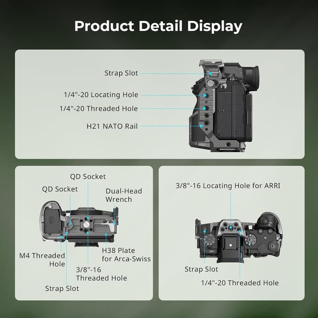 Detalle de SmallRig Hawklock Quick Release Cage 5187 for Sony Alpha 1 II / Alpha 9 III