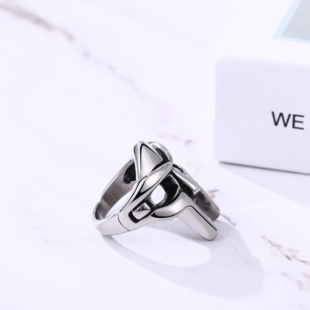 Detalle de Cupimatch Signet Doom Mask Ring Gothic