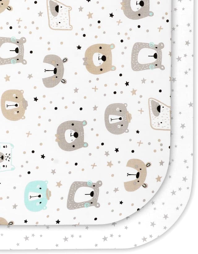 Detalle de Flyideas Set 2 lenzuola con angoli elasticizzati per carrozzina e navicella neonato 75x35 cm in cotone morbido