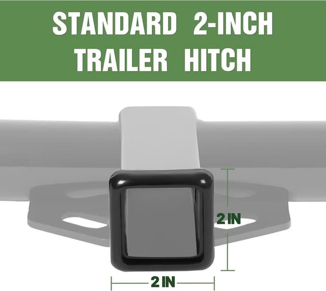 Detalle de ALMULOO 2-Inch Class 3 Trailer Hitch Receiver (Powder-Coated Black Steel) for Dodge Durango & Jeep Grand Cherokee