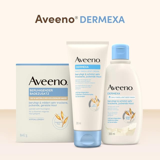 Thumbnail 6 de Aveeno Dermexa vegane seifenfreie Duschcreme mit Haferkomplex – für sehr trockene, juckende & zu Ekzemen neigende Haut (300 ml)