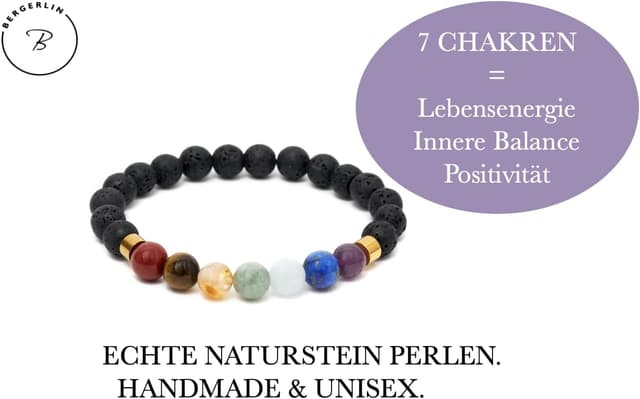 Detalle de BERGERLIN 7 Chakra Armband 17–19 cm