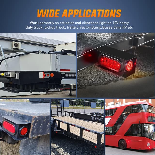 Thumbnail 6 de Nilight 2-Inch Round Red Marker Light (2-Pack) — 9 SMD LED Clearance/Indicator for 12V Trucks & Trailers