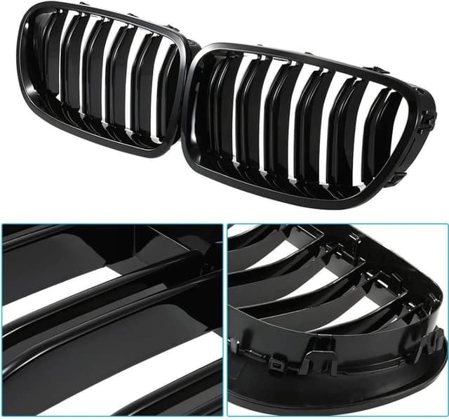 Detalle 2 de TOPTHAN Front-Kühlergrill für BMW 5er F10/F11 (Nieren) glänzend schwarz im M5-Style 2010–2017