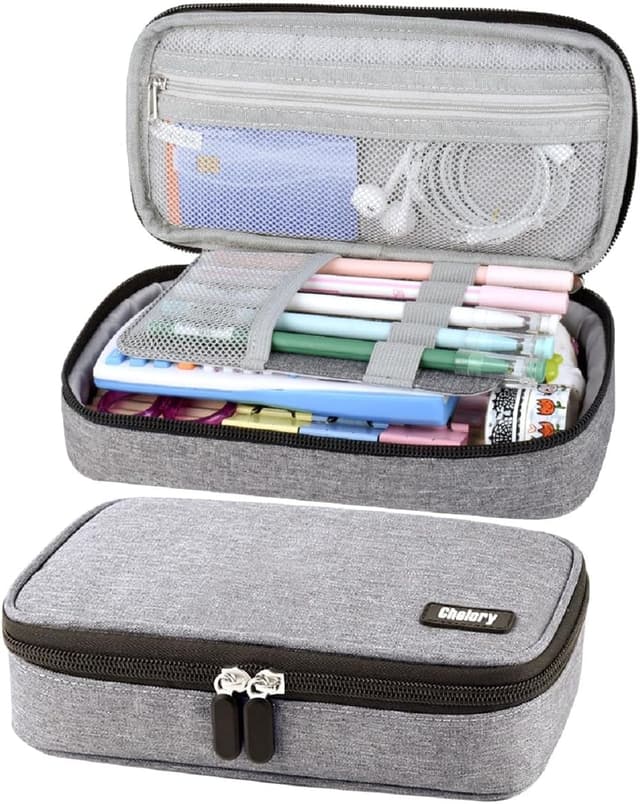 Detalle de Large Capacity Pencil Case / Big Pencil Bag with Oxford Fabric, Mesh Pockets & Elastic Slots