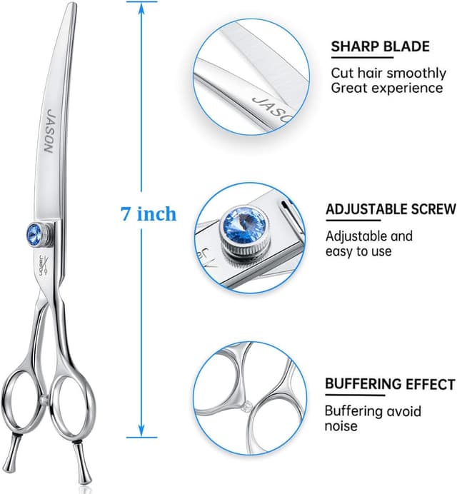 Thumbnail 2 de JASON 7 pollici Forbici curve per toelettatura 440C