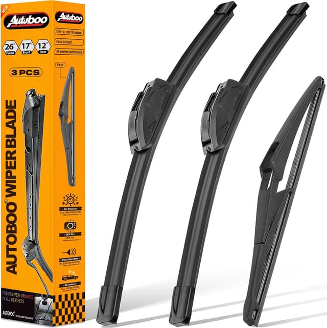 Detalle de AUTOBOO 26" + 17" windshield wiper set 12" rear