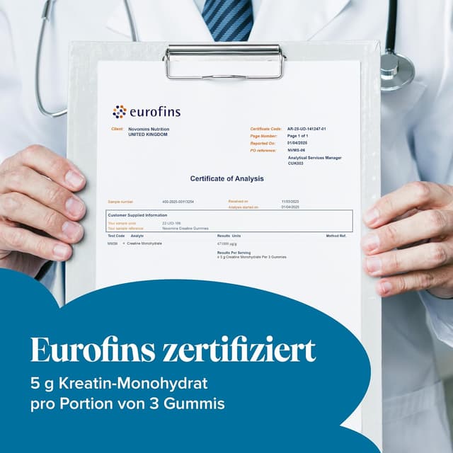 Detalle de Novomins Kreatin Gummibärchen 5000 mg