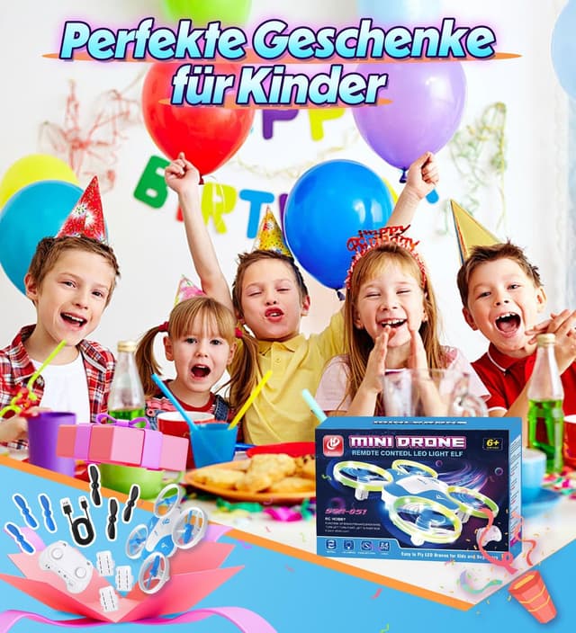 Thumbnail 6 de Korffe Mini-Drohne für Kinder (ab 6, 7, 8, 9, 10+ Jahren) – RC-Spielzeug mit LED-Lichtern, 360°-Flip und 30-min Laufzeit