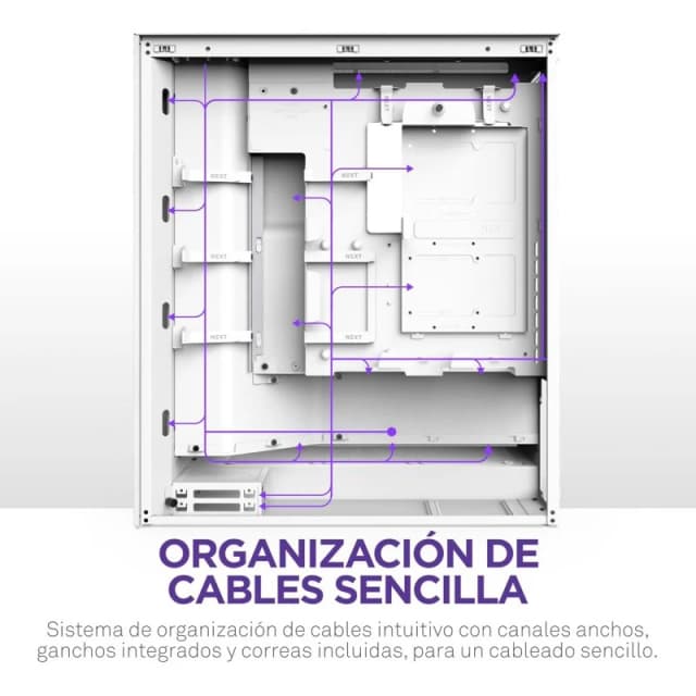 Detalle de NZXT H7 Flow 2024 torre media blanca con cristal templado y USB 3.2