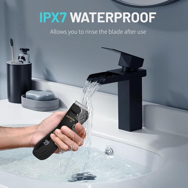 Detalle 2 de PRITECH Manscape Body Hair Trimmer for Men (Waterproof, Ceramic Blades, USB-C Charging)