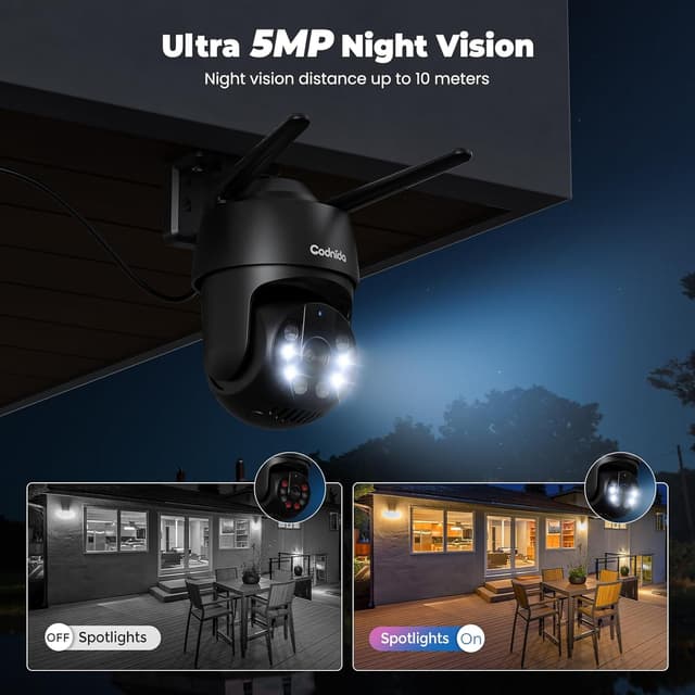Detalle 2 de Codnida 5MP Telecamera Wi‑Fi 5Ghz