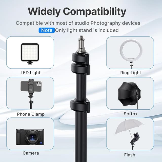 Detalle de ULANZI TT43 Lichtstativ aus Aluminium (190 cm) – umkehrbares Fotografie-Stativ bis 6 kg