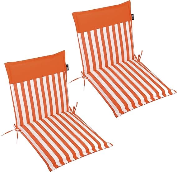 Imagen de LILENO HOME Cojines para Silla de Jardín 🪑 Rayas Coral en OfertitasTOP