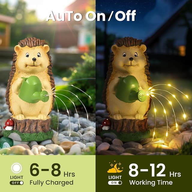 Thumbnail 1 de GIGALUMI Hedgehog Garden Ornament for Outdoors 🪻