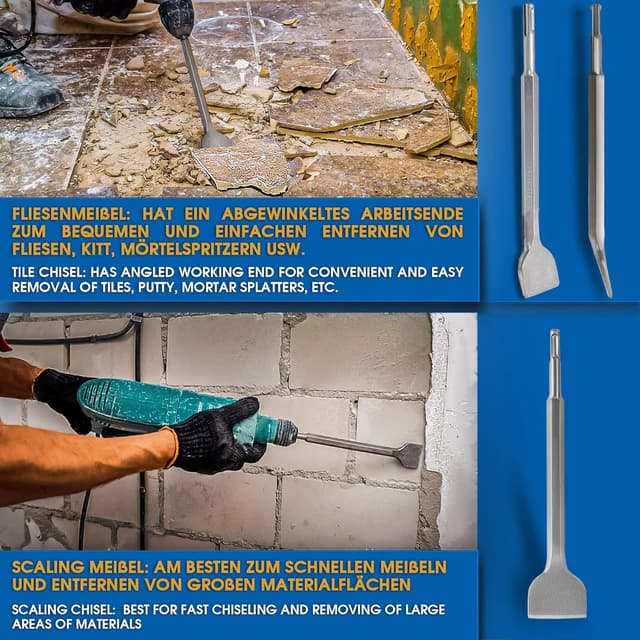 Thumbnail 4 de S&R Bohrhammer Meißel-Set SDS-plus 4-teilig