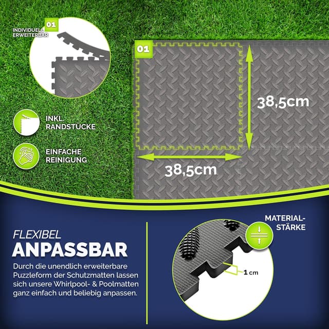 Thumbnail 2 de tillvex Tapis de protection piscine 24 pcs 38,5 cm 🏊