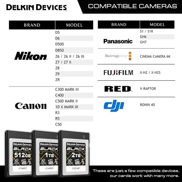 Thumbnail 6 de Delkin Devices Black 512GB CFexpress Type B 4.0 VPG400 Memory Card (High-speed for 8K RAW)