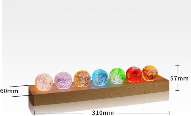 Thumbnail 1 de 7 boules de cristal colorées 40 mm LED