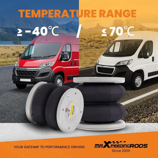 Detalle 2 de maXpeedingrods: 2 sospensioni pneumatiche posteriori + kit compressore 12 V per Fiat Ducato (1994-2024), fino a 4.000 kg