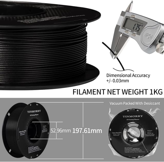 Thumbnail 4 de Chromax PETG-CF Filamento de Fibra de Carbono 1.75mm, Negro