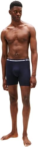 Detalle de Tommy Hilfiger Calzoncillos bóxer tipo trunk Pack de 3 para hombre (Adaptive) con logotipo en la cintura, multicolor