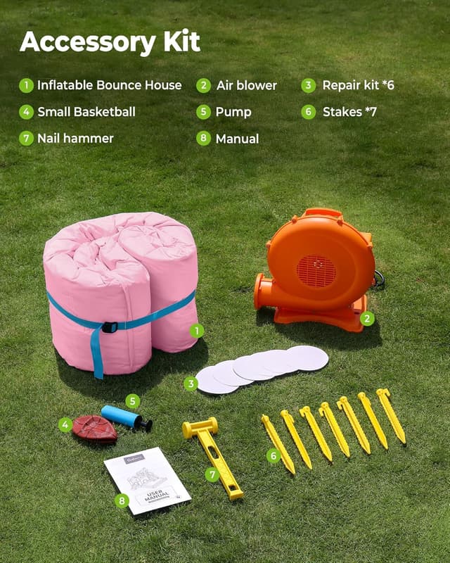 Thumbnail 6 de Outfunny Inflatable Bouncy Castle with Slide, Bounce House for Children 3–12 (450W Blower) – Pink