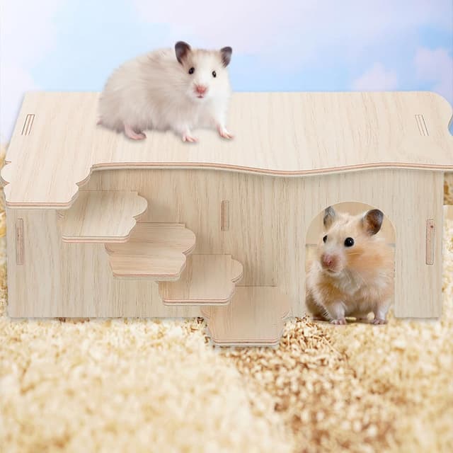 Thumbnail 6 de Tolenre Hamster Holzhaus Dreikammerig