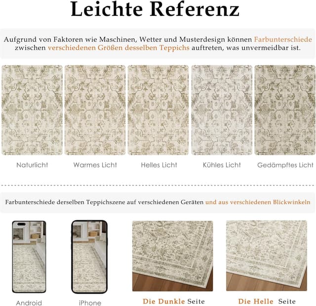 Detalle 2 de PureCozy Vintage Beige Teppichläufer 60x240 cm