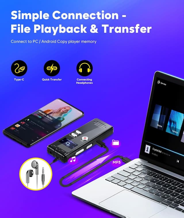 Thumbnail 6 de NekSide registratore vocale 128 GB 1536 kbps