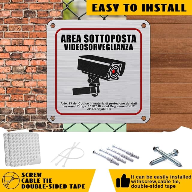 Detalle 2 de Flintronic GDPR videosorveglianza 15x15 cm