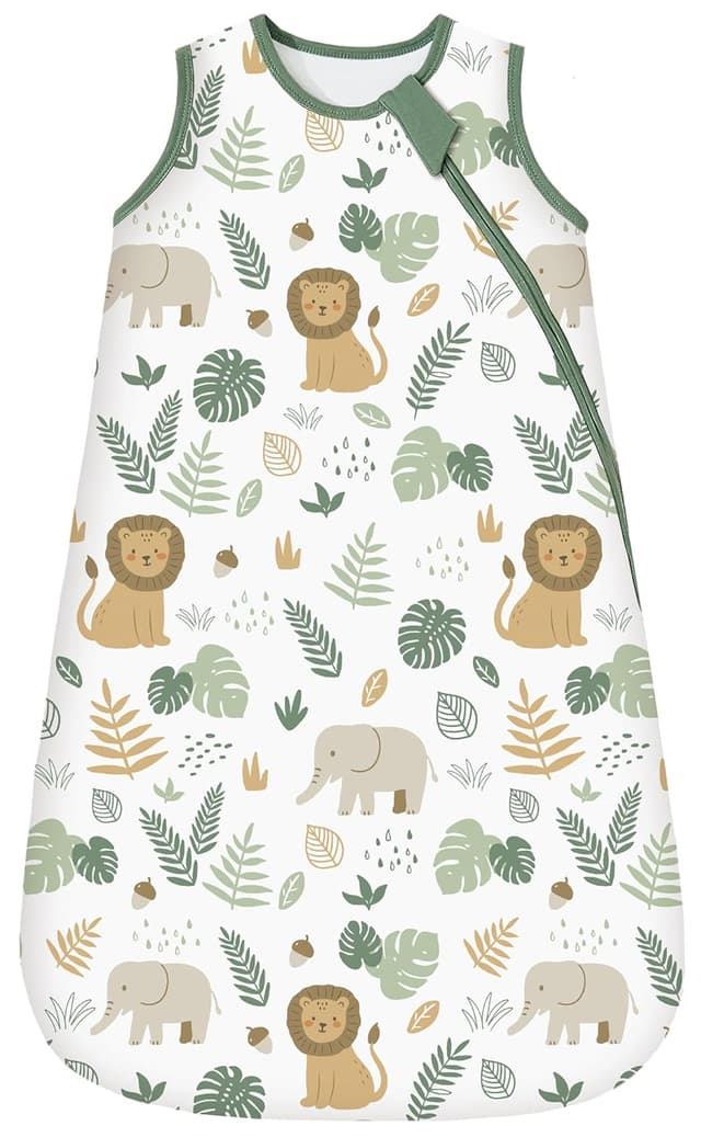 Detalle de Chilsuessy Baby Schlafsack 1,5 Tog im 2er-Pack aus 100% Baumwolle – Ganzjahres-Schlafsack für Winter & Übergang