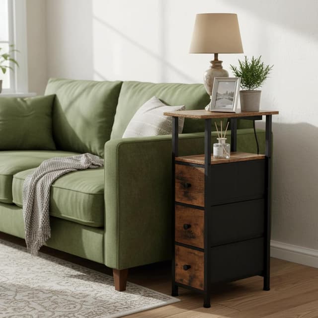 Thumbnail 6 de LOAKEKEL Slim Bedside Tables with Charging Station