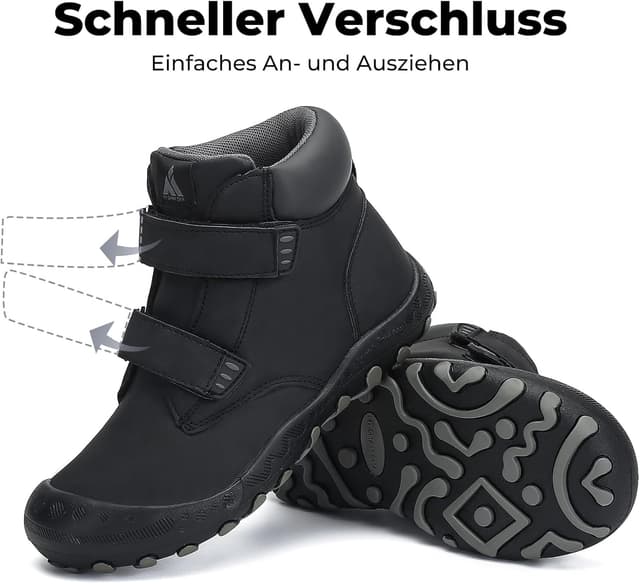 Detalle de Mishansha Kinder Wanderschuhe für Trekking & Outdoor – rutschfeste, wasserabweisende Trekkingstiefel mit Zehenschutz