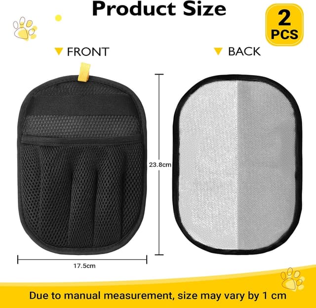 Detalle de Zivacate Tierhaarentferner Handschuh (wiederverwendbar, elektrostatisch) – 2 Stück fürs Sofa, Möbel, Teppich & Autositze