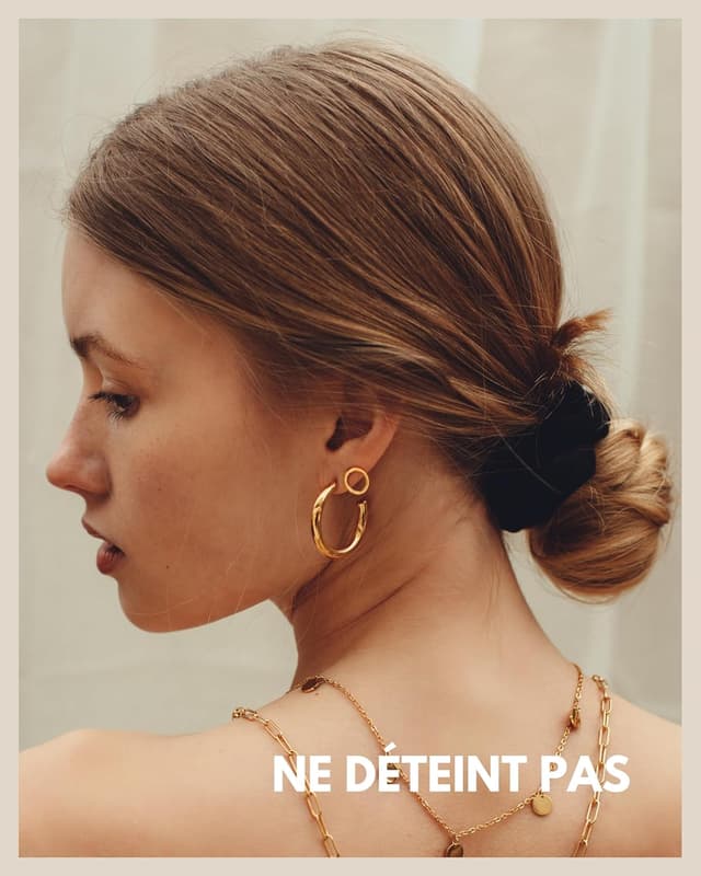 Detalle de Créoles en or 18 carats 28 mm