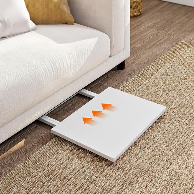 Thumbnail 6 de HOOBRO Table d’appoint pliable blanche EWW15BZ01 (48 x 36 x 66,5 cm)