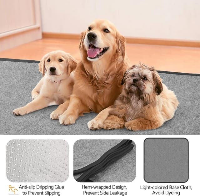 Detalle de Maxetodo set da 2 traverse lavabili 80 x 92 cm per cani e gatti, assorbenti e antiscivolo