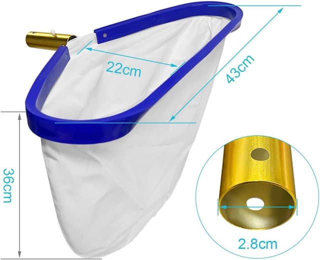 Detalle 2 de Bseical Pool Kescher mit feinmaschigem Algen- & Laubnetz (Alurahmen)