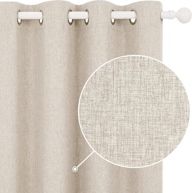 Detalle de Deconovo blackout thermal curtains, 52 x 63 inch