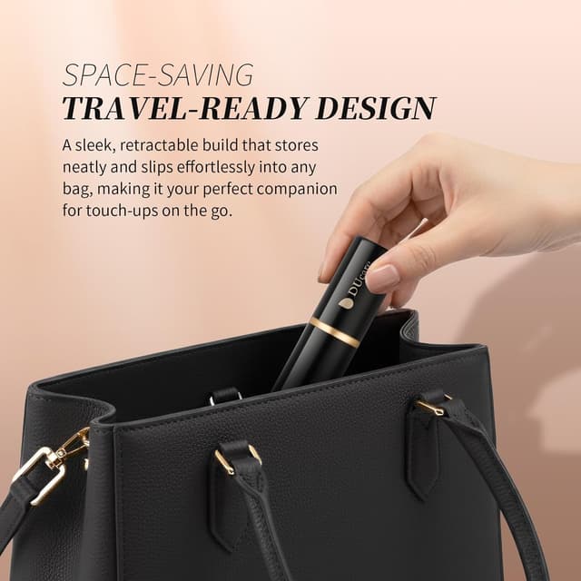 Detalle 2 de DUcare Foundationspinsel – teleskopierbarer Kabuki-Pinsel mit Deckel für Foundation & Puder (Schwarz2)