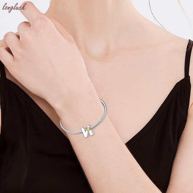 Detalle 1 de LONGLUCK Charm Alphabet A-Z aus 925 Silber