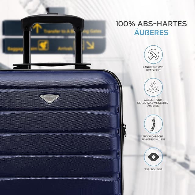 Detalle 2 de Flight Knight Leichtes Handgepäck mit Teleskopgriff, Rollen und Rollenfunktion – 45 x 36 x 20 cm