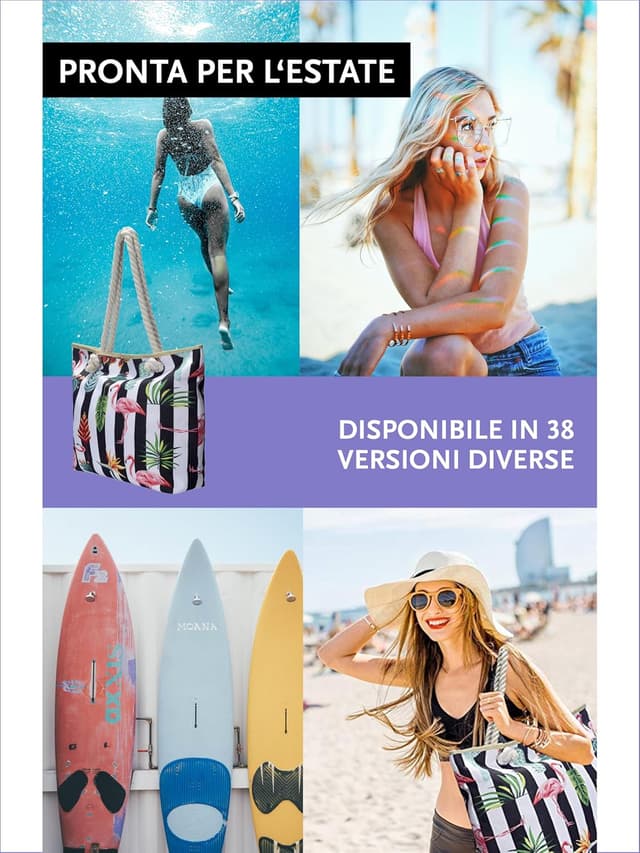 Detalle 2 de Borsa da spiaggia DonDon 58 x 38 x 18