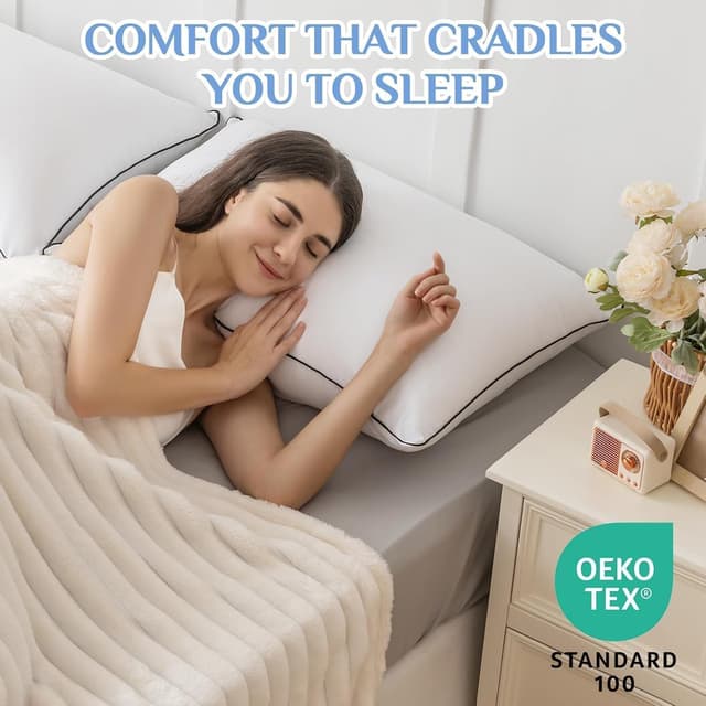 Detalle de JOLLYVOGUE Standard Pillows Set of 4 for sleep