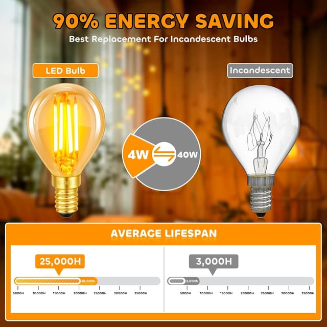 Thumbnail 2 de E14 LED Vintage Glühbirne 4W G45 Bernstein