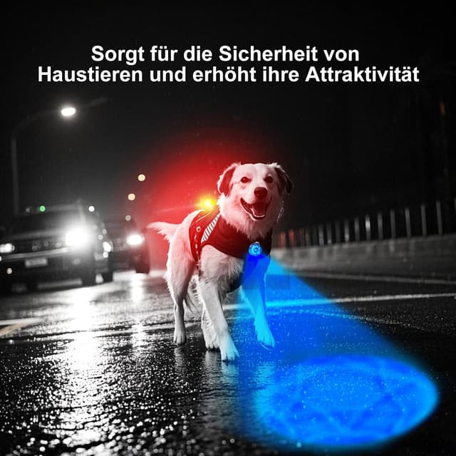 Detalle de UMIONE Rechargeable Dog Light – 7 Colour Modes, 100% Waterproof LED night walking safety light